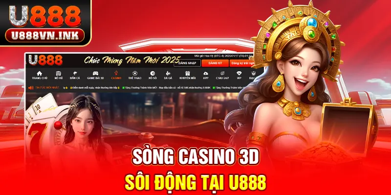 Sòng casino 3D sôi động tại u888